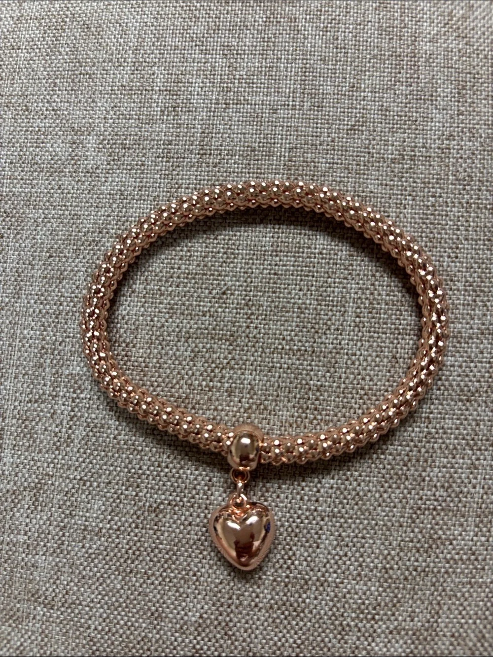 Gold & Rose Gold Heart Charm Stretch Bracelets - Women Jewelry